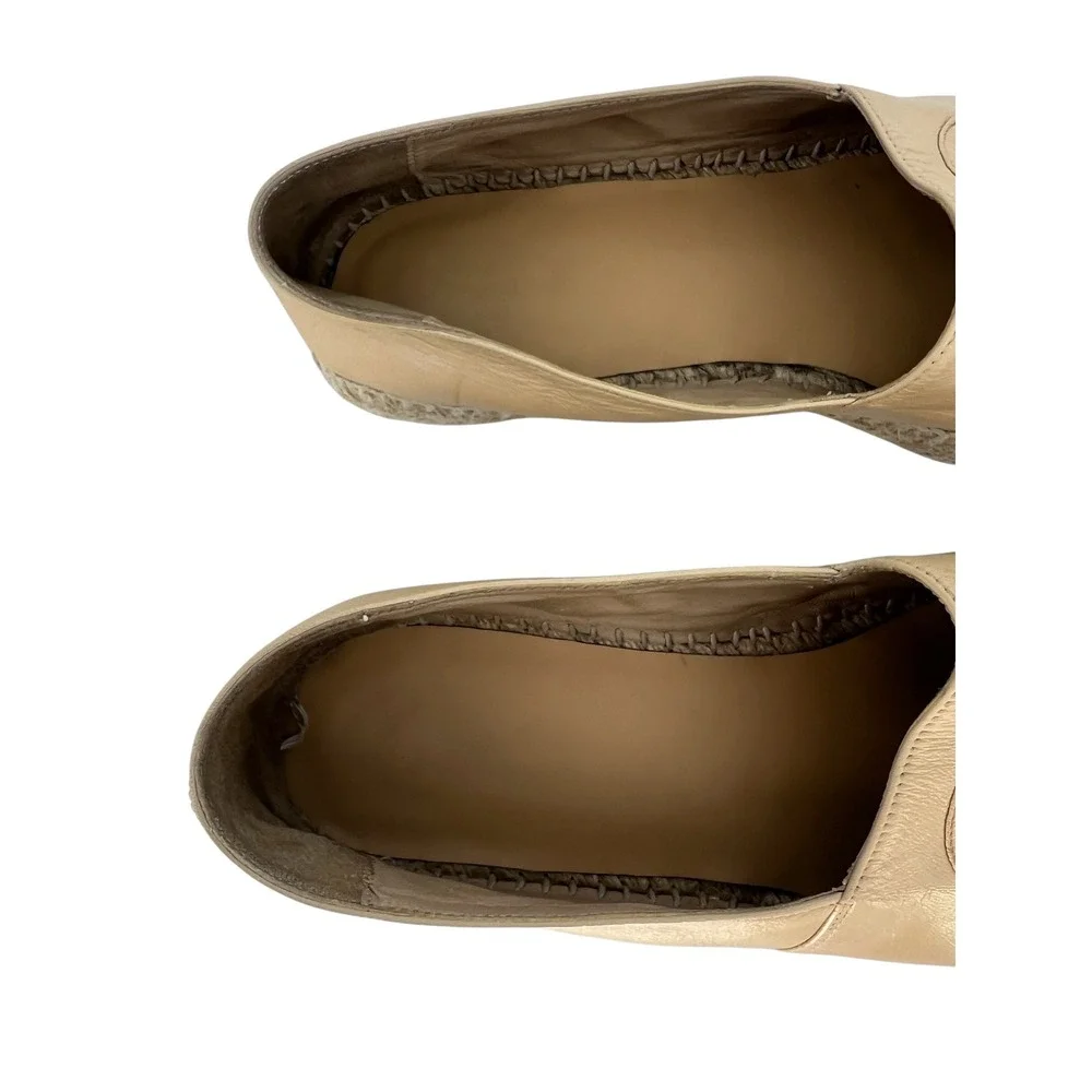 Chanel Lambskin CC Cap Toe Espadrilles Beige Black Size 41